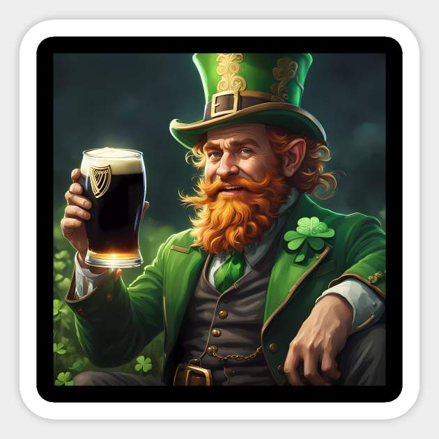 Folk Art Leprechaun Sticker by Colin-Bentham